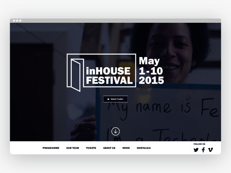 inHouse Festival 2015 website